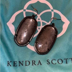 Kendra Scott Danielle Earrings in Gunmetal and Black Mirror Crystal